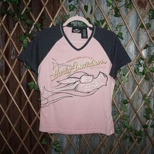 Large - Vintage Y2K Harley Davidson motorcycles femme shirt